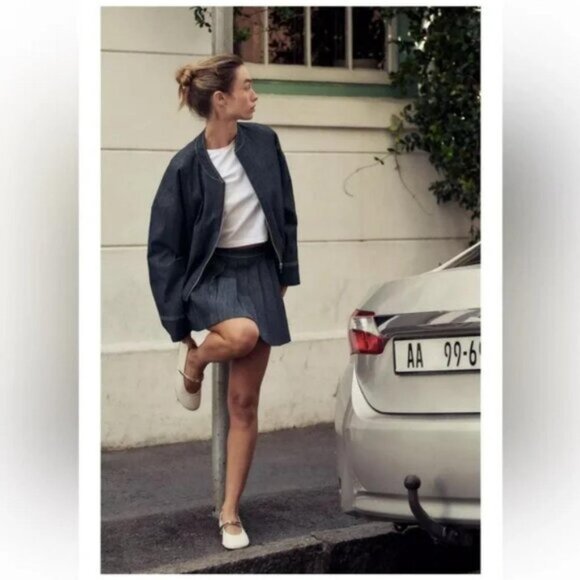 ZARA Z1975 BALLOON DENIM BOMBER JACKET - Picture 2 of 4